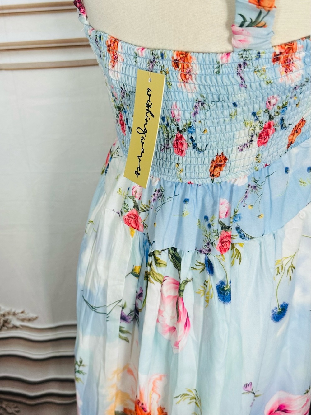 Billabong Pastel Blue Floral Sweetheart Maxi Dress - Picture 6 of 13